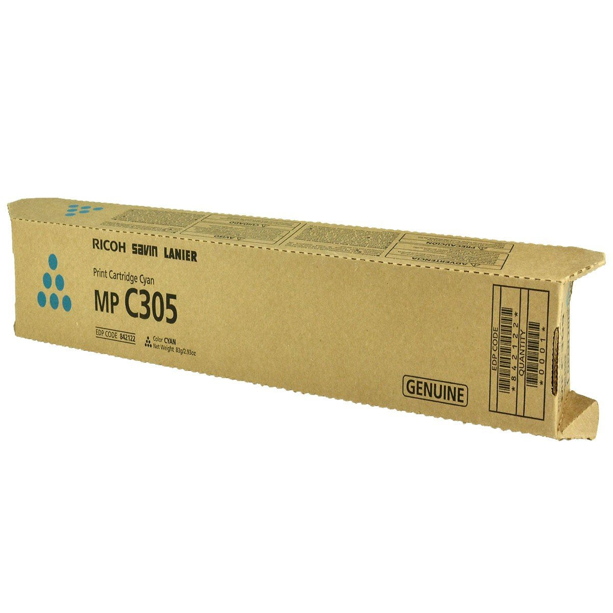 Ricoh 841591, 842122 OEM Toner Cyan 4K Yield for use in AFICIO MP C305