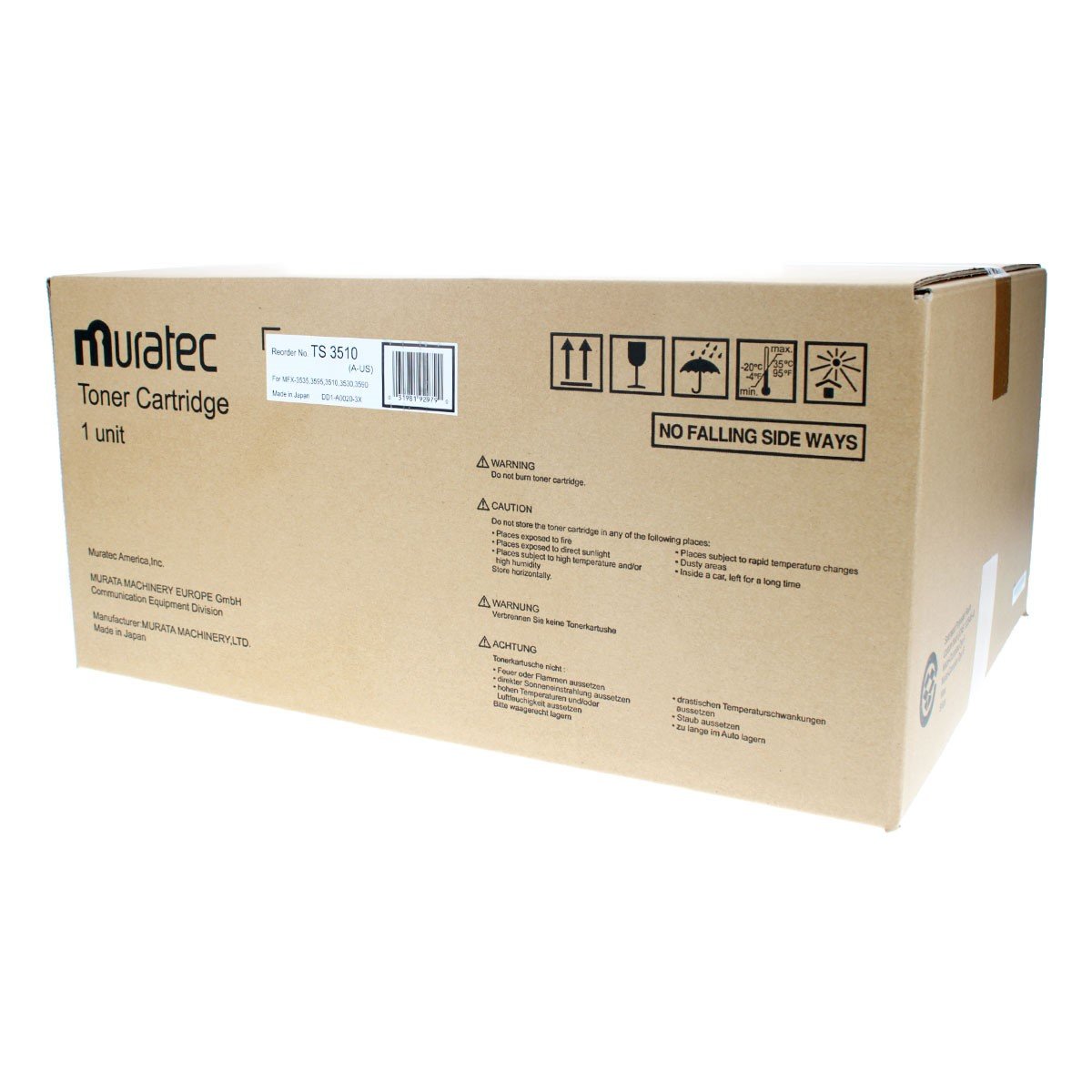 Muratec TS3510 OEM Toner Black 24K Yield for use in MFX-3510, MFX-3530