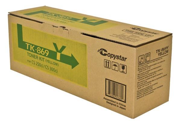 Copystar 1T02JZACS0, TK869Y OEM Toner Yellow 12K Yield for use in CS-2