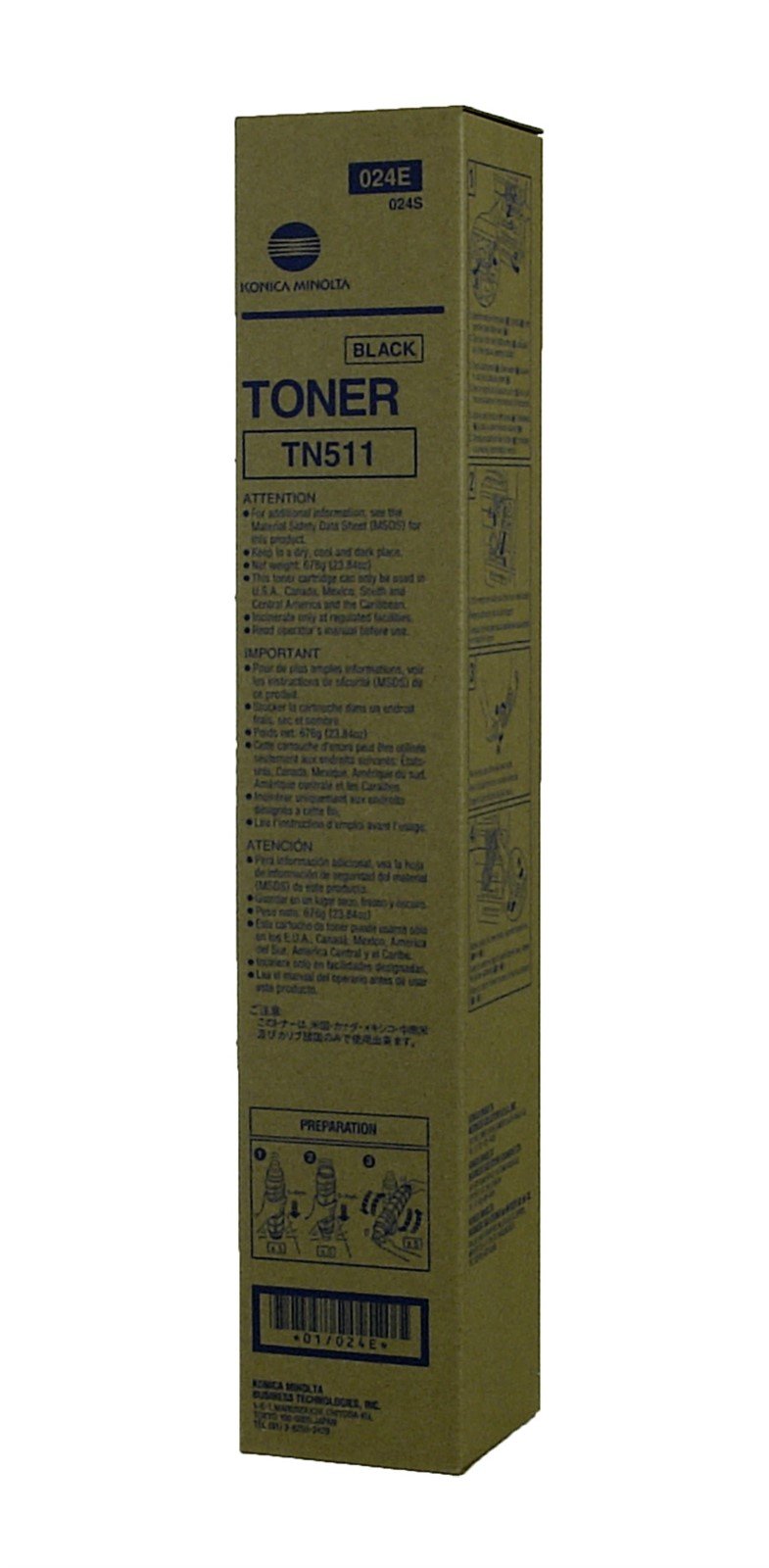 Konica Minolta 024E, TN511 OEM Toner Black 32.2K Yield for use in BIZH