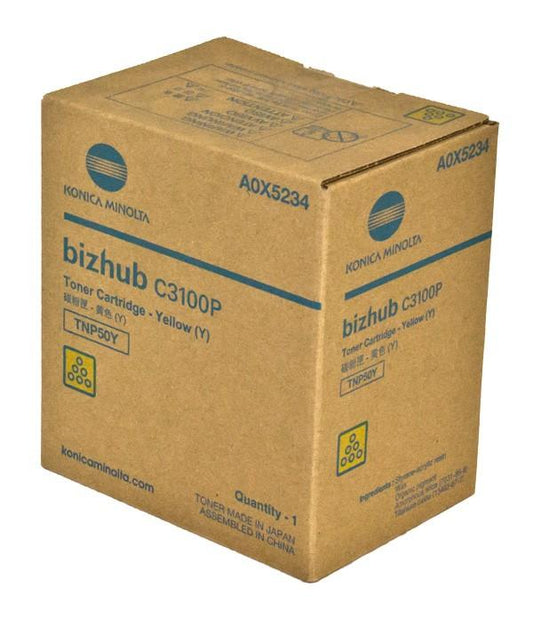 Konica Minolta A0X5234, TNP50Y OEM Toner Yellow 6K Yield for use in BI