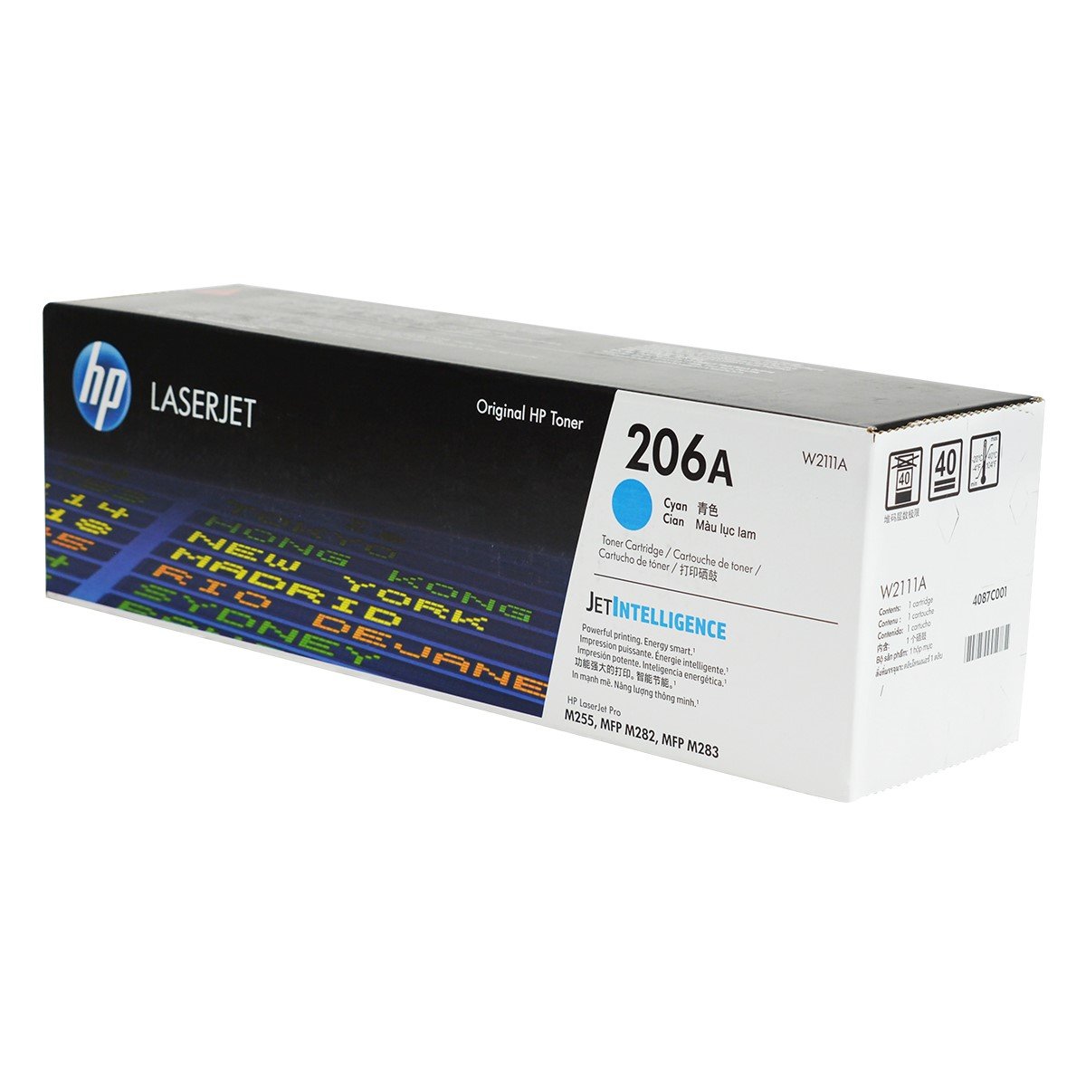 HP 206A, W2111A OEM Toner Cyan 1250 Yield for use in LJ PRO M255DW, LJ