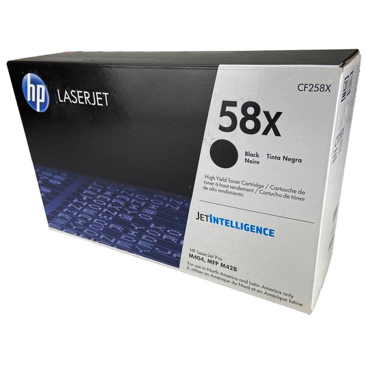 HP 58X, CF258X OEM Toner Black 10K High Yield for use in LJ PRO M404DN