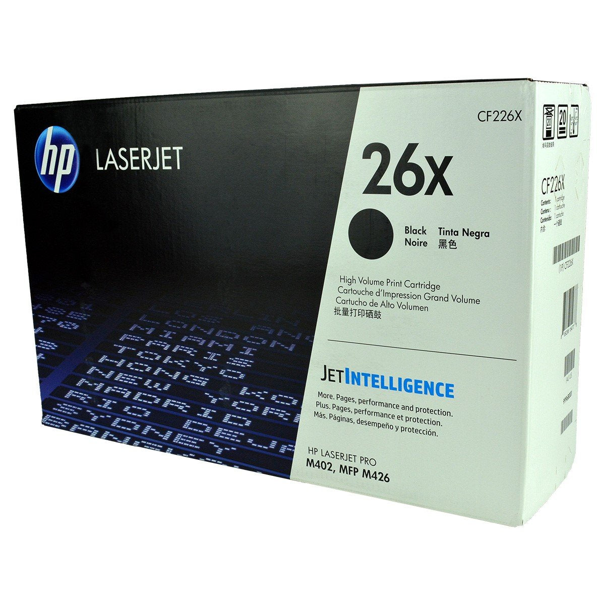 HP 26X, CF226X OEM Toner Black 9K High Yield for use in LJ PRO M402DN,