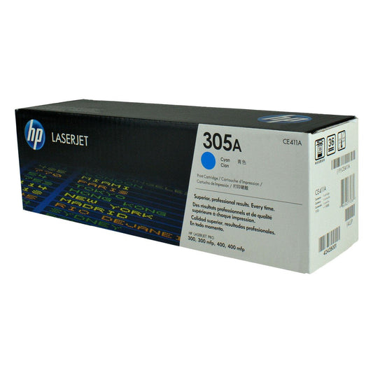 HP 305A, CE411A OEM Toner Cyan 2.6K Yield for use in COLOR LJ PRO 300