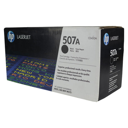 HP 507A, CE400A OEM Toner Black 5.5K Yield for use in COLOR LJ M551DN,