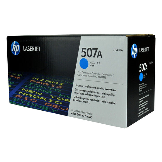 HP 507A, CE401A OEM Toner Cyan 6K Yield for use in COLOR LJ M551DN, CO