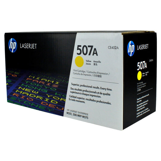 HP 507A, CE402A OEM Toner Yellow 6K Yield for use in COLOR LJ M551DN,