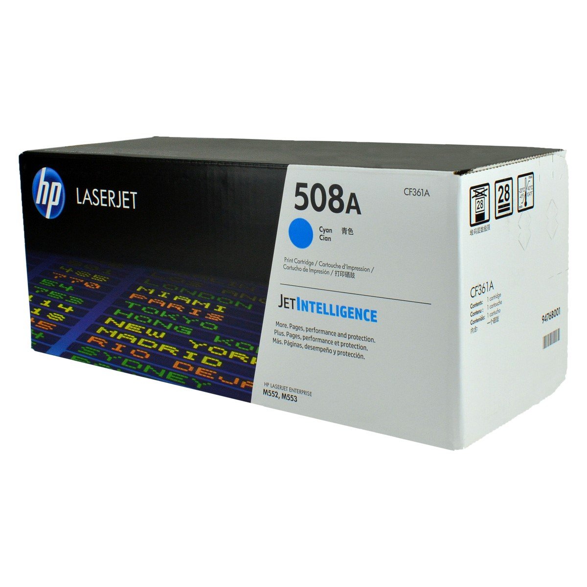 HP 508A, CF361A OEM Toner Cyan 5K Yield for use in LJ ENTERPRISE M552,