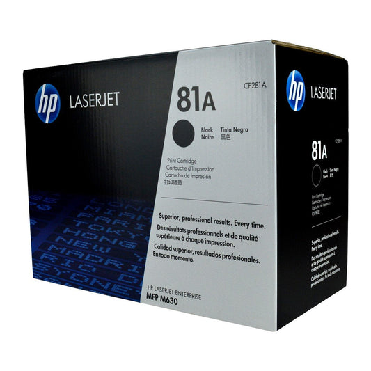 HP 81A, CF281A OEM Toner Black 10.5K Yield for use in LJ FLOW M630H, L