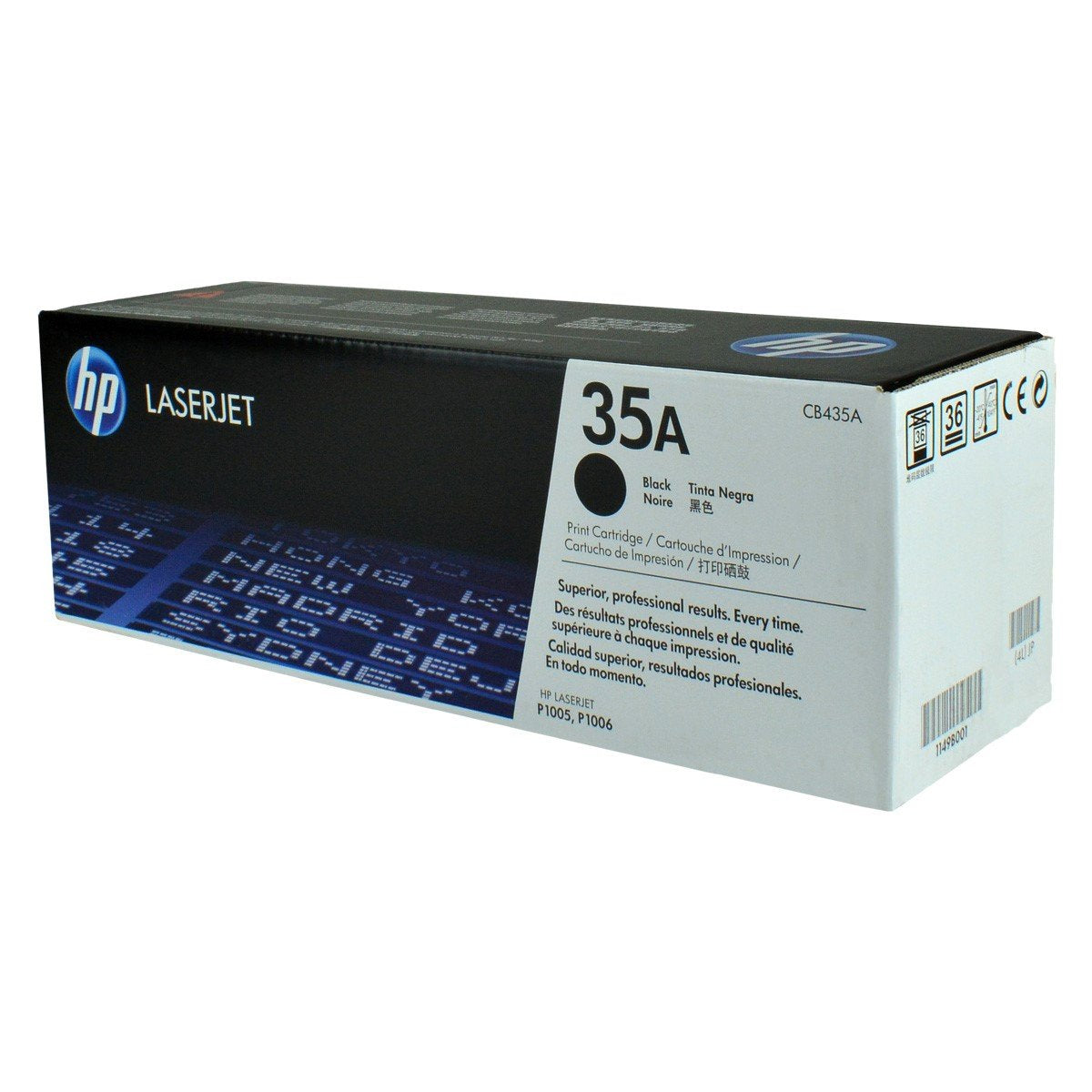 HP 35A, CB435A OEM Toner Black 1.5K Yield for use in LJ P1002, LJ P100