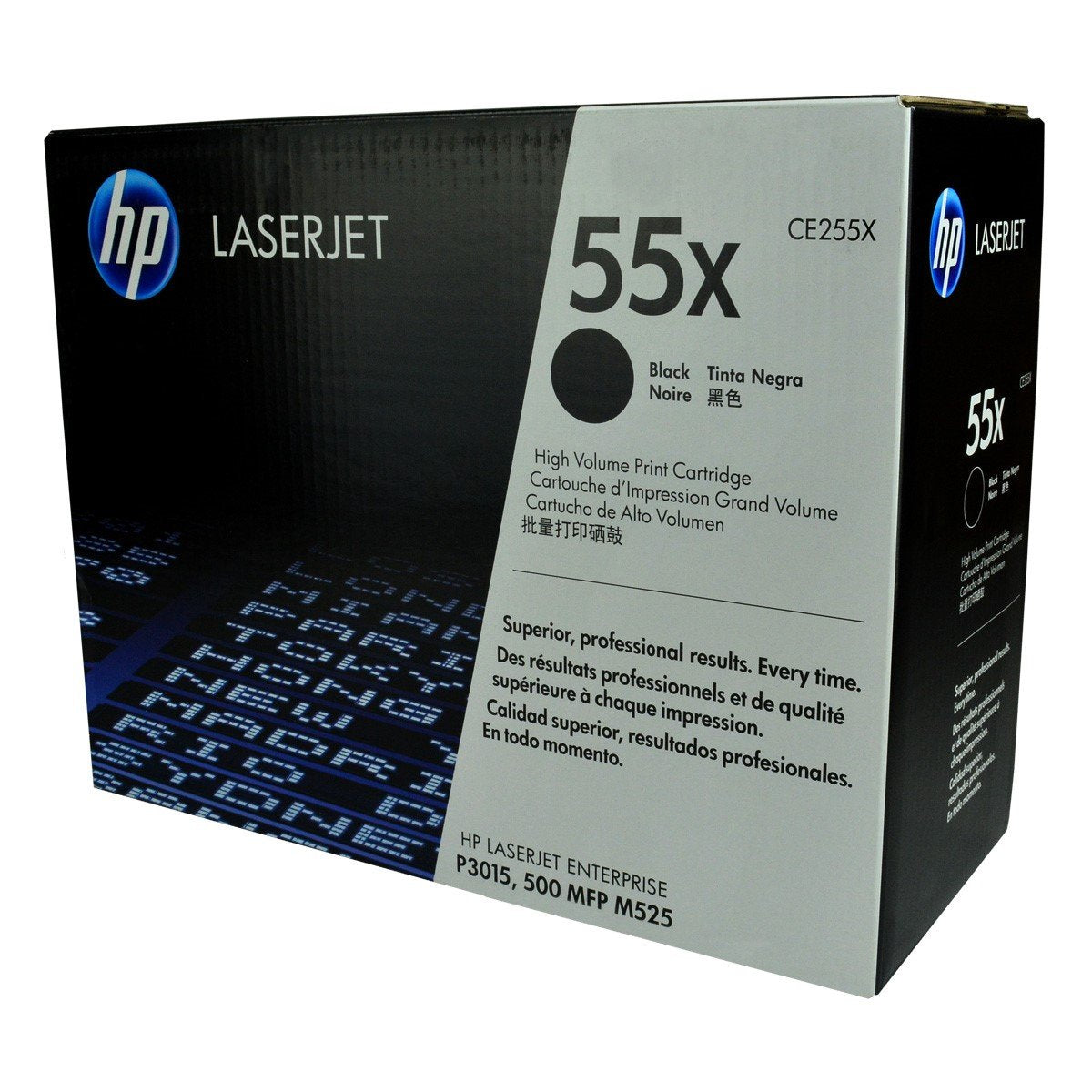 HP 55X, CE255X OEM Toner Black 12.5K High Yield for use in LJ 500 M525