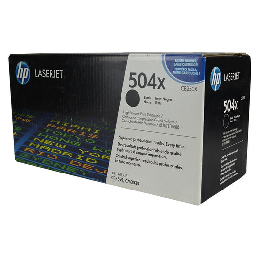 HP 504X, CE250X OEM Toner Black 10.5K High Yield for use in COLOR LJ C