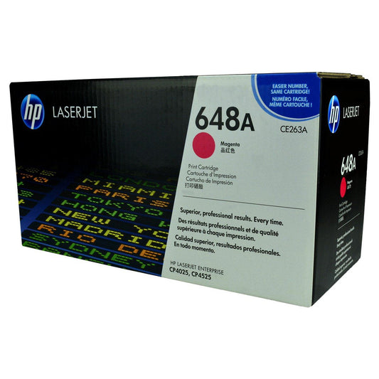 HP 648A, CE263A OEM Toner Magenta 11K Yield for use in COLOR LJ CP4025