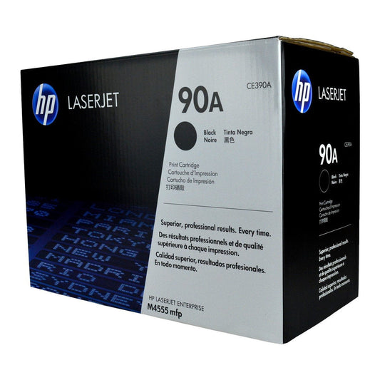 HP 90A, CE390A OEM Toner Black 10K Yield for use in LJ M4555F, LJ M455