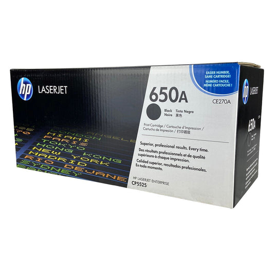 HP 650A, CE270A OEM Toner Black 13.5K Yield for use in LJ ENTERPRISE C