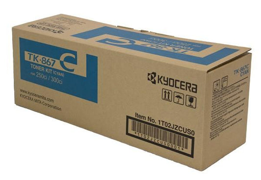 Kyocera Mita 1T02JZCUS0, TK867C OEM Toner Cyan 12K Yield for use in CS