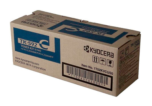 Kyocera Mita 1T02KVCUS0, TK592C OEM Toner Cyan 5K Yield for use in FS-