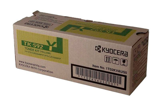 Kyocera Mita 1T02KVAUS0, TK592Y OEM Toner Yellow 5K Yield for use in F