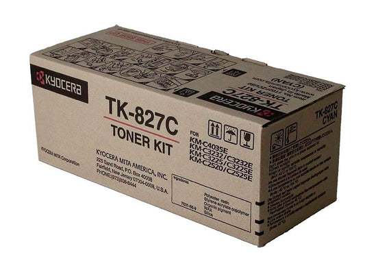 Kyocera Mita 1T02FZCUS0, TK-827C OEM Toner Cyan 7K Yield for use in KM