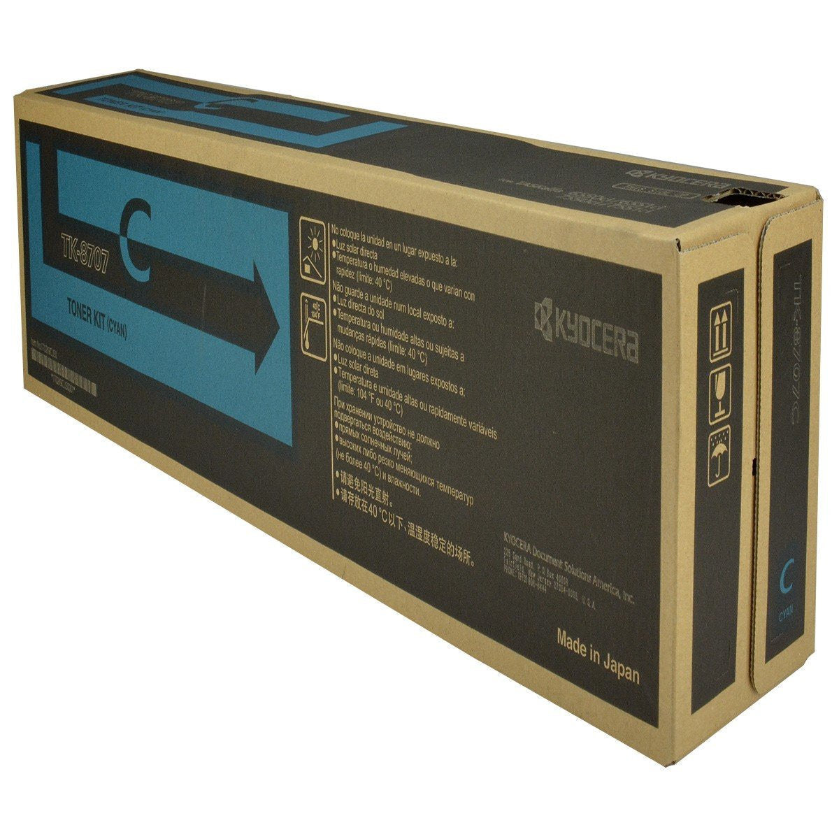 Kyocera Mita 1T02K9CUS0, TK-8707C OEM Toner Cyan 30K Yield for use in