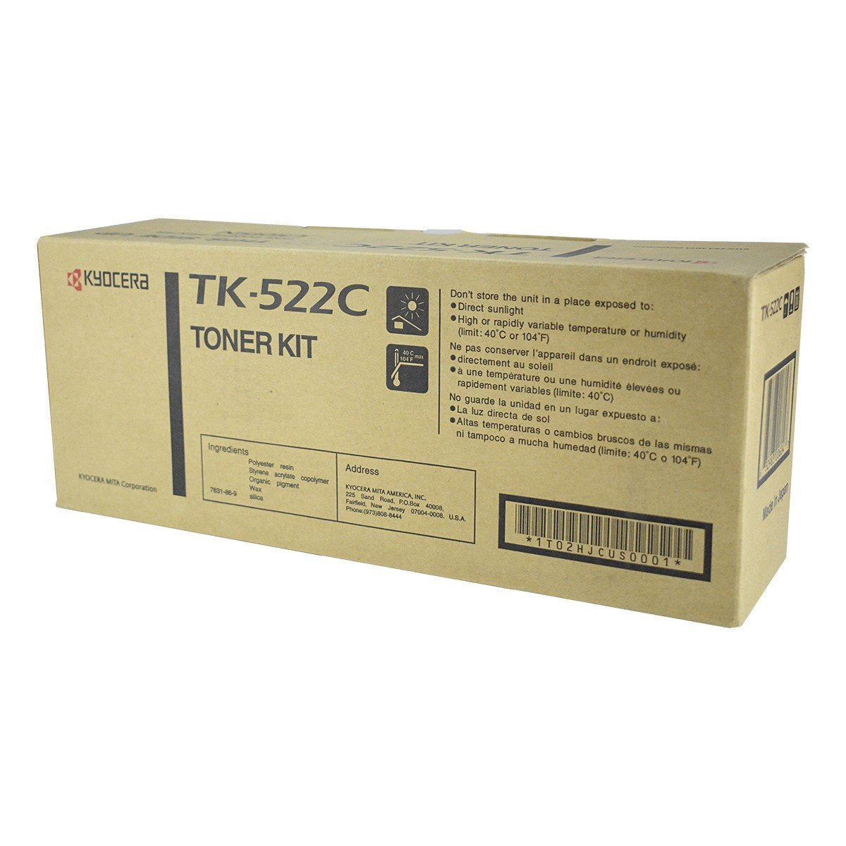 Kyocera Mita 1T02HJCUS0, TK522C OEM Toner Cyan 4K Yield for use in FS-