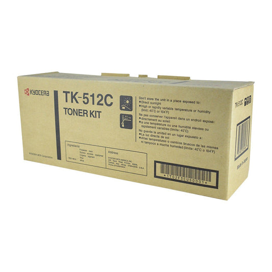 Kyocera Mita 0T2F3CUS, 1T02F3CUS0, TK512C OEM Toner Cyan 8K Yield for