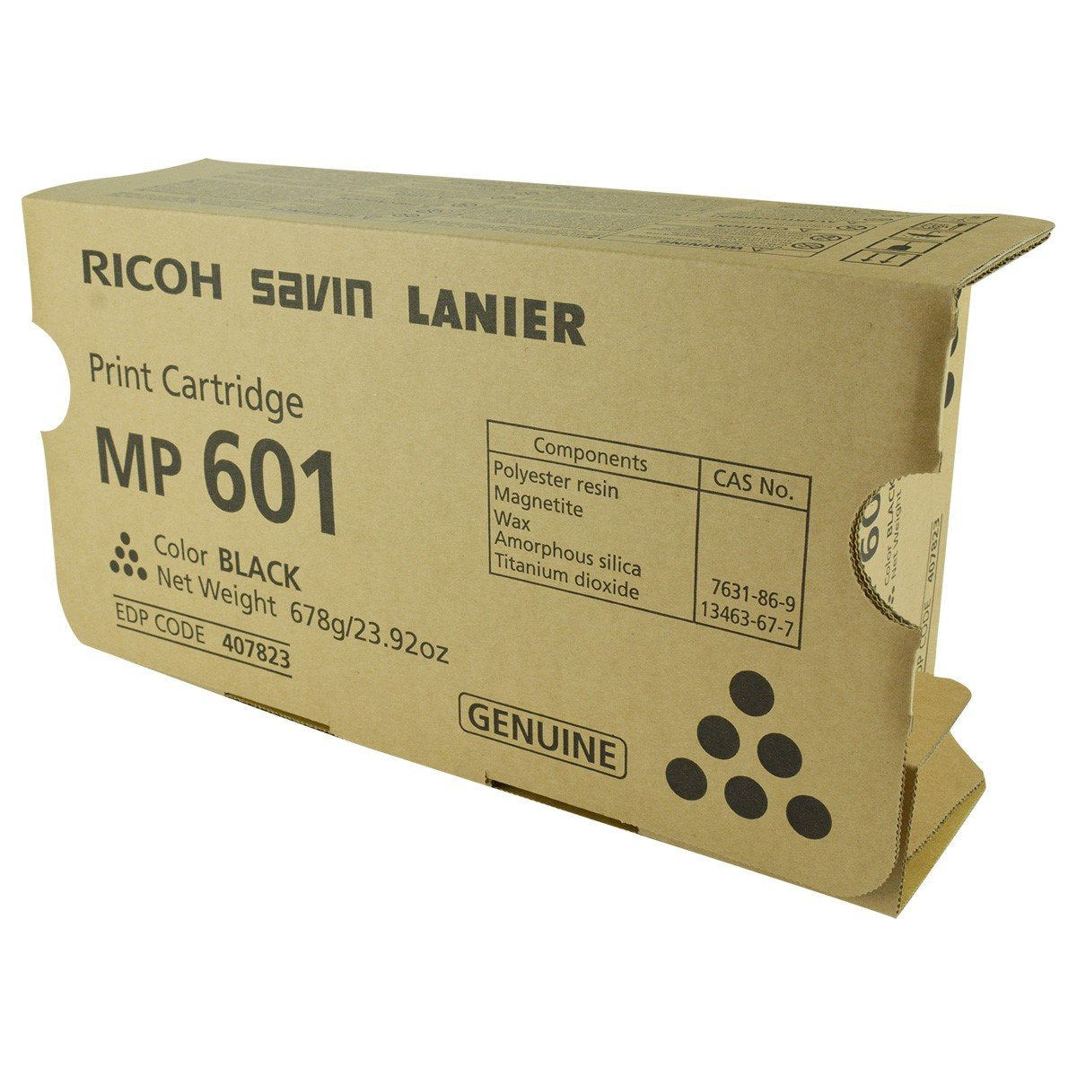 Ricoh 407823 OEM Toner Black 25K Yield for use in MP 501SPF, MP 601SPF