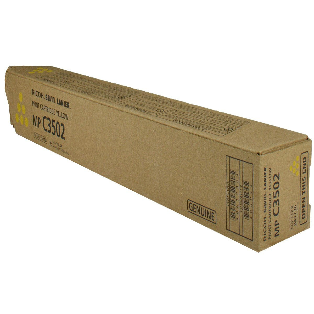 Ricoh 841648, 841736 OEM Toner Yellow 18K Yield for use in AFICIO MP C