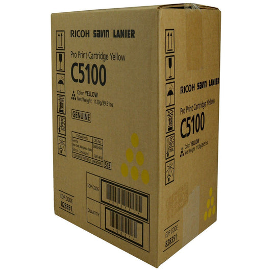 Ricoh 828222, 828351 OEM Toner Yellow 30K Yield for use in PRO C5100S,