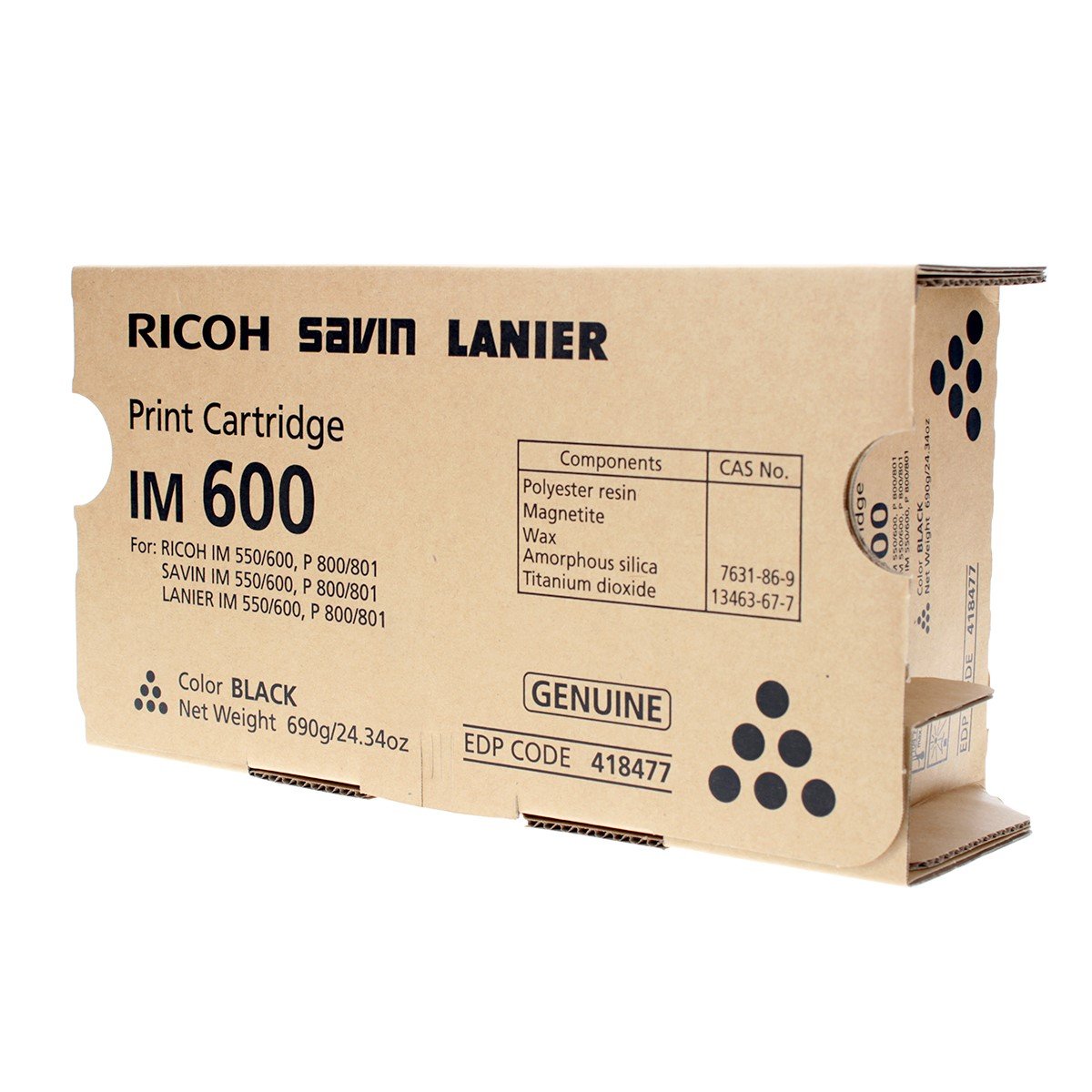 Ricoh 418477 OEM Toner Black 25.5K Yield for use in IM550F, IM600SRF,