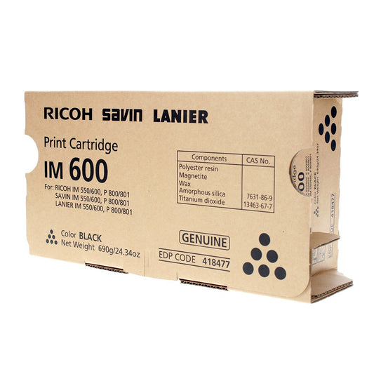 Ricoh 418477 OEM Toner Black 25.5K Yield for use in IM550F, IM600SRF,