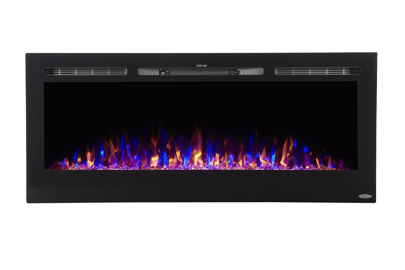 Touchstone Sideline 50" Black Recessed Electric Fireplace, Flush Mounted Wall