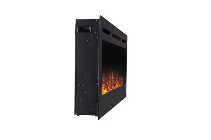 Touchstone Sideline 50" Black Recessed Electric Fireplace, Flush Mounted Wall