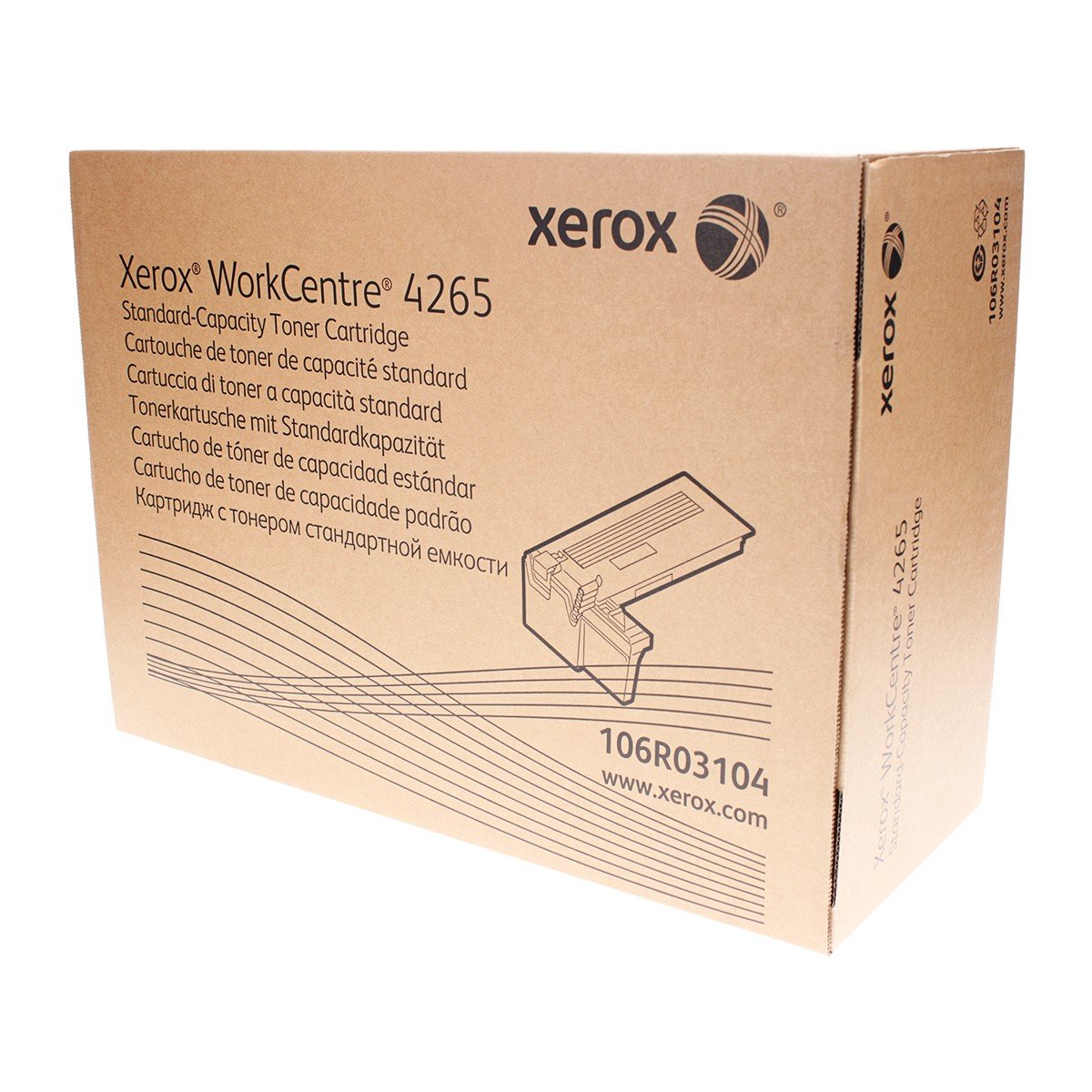 Xerox 106R03104, 106R3104 OEM Toner Black 10K Yield for use in WORKCEN