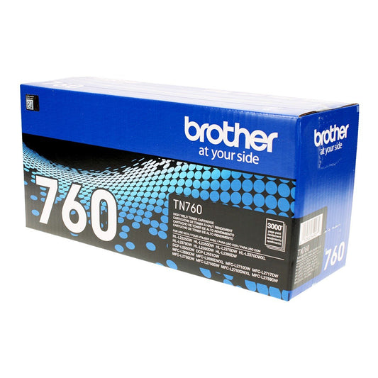 Brother TN760 OEM Toner Black 3K High Yield for use in DCPL2550DW, HLL