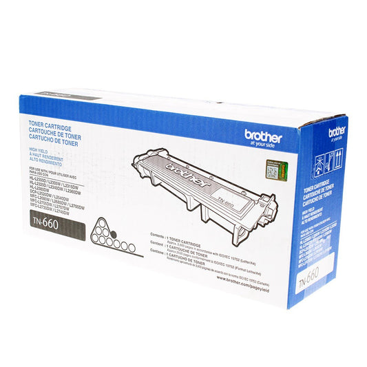 Brother TN660 OEM Toner Black 2.6K High Yield for use in DCP-L2500D, D